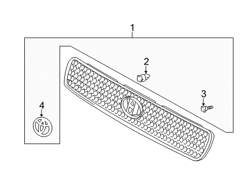 1998 Toyota RAV4 Grille & Components Diagram