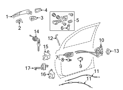 2014 Toyota Sienna Cover Assembly, Door Out Diagram for 69250-0T030-B3