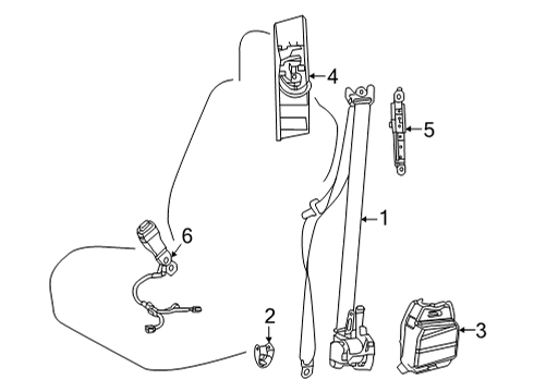 2018 Toyota Mirai Belt Assembly, Front Seat Diagram for 73240-62020-A0