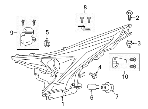 2018 Toyota Prius Bulbs Diagram