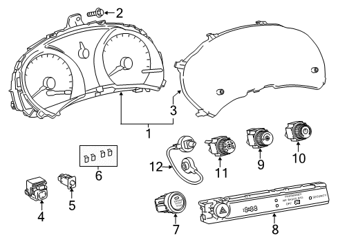 2012 Scion tC Meter Assembly, Combination Diagram for 83800-21411