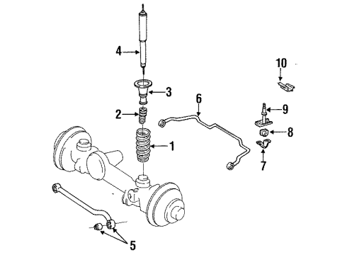 1991 Toyota Land Cruiser Front Suspension Components, Lower Control Arm, Upper Control Arm, Stabilizer Bar Diagram