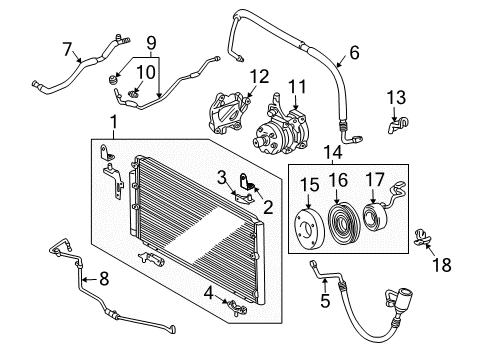 2004 Toyota Tundra Bracket, Cooler CONDENSER Diagram for 88688-0C190