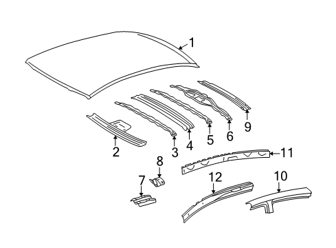 2006 Toyota Avalon Rail, Roof Side, Outer RH Diagram for 61211-AC020