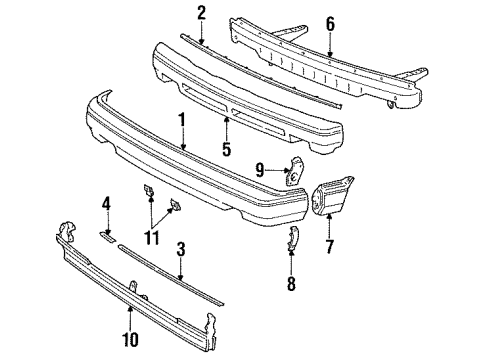 1987 Toyota Camry Bracket, Front License Plate Mounting, RH Diagram for 52121-32040