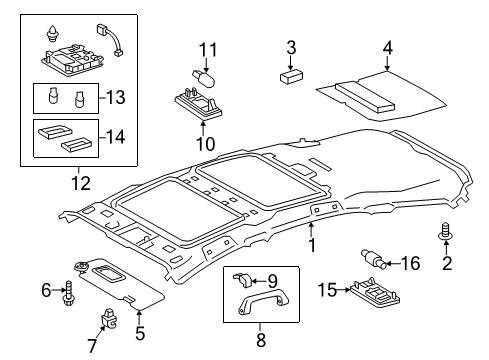 2014 Toyota Prius V Lamp Assembly, Map Diagram for 81260-47240-B0