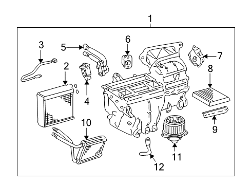 2003 Toyota Corolla Blower Motor & Fan, Air Condition Diagram