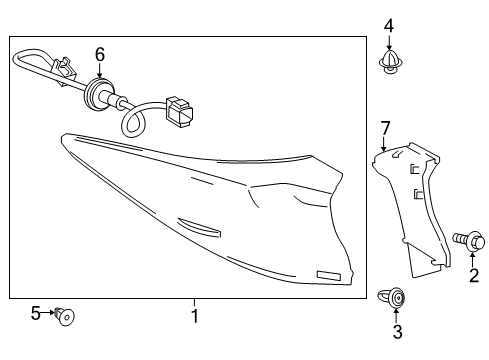 2018 Toyota Prius Prime Lamp Assembly, Rear Combination Diagram for 81550-47340