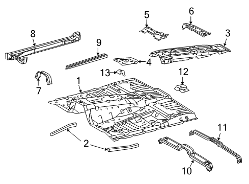 2014 Toyota Land Cruiser Reinforcement, Front Floor, Center Diagram for 57515-60030