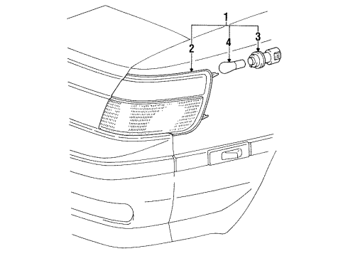 1988 Toyota Celica Signal Lamp Assembly, Passenger Side Diagram for 81510-20371