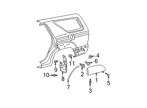 2006 Toyota 4Runner Exterior Trim - Quarter Panel Diagram