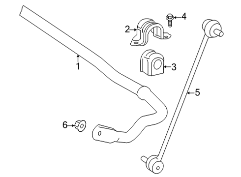 2023 Toyota Corolla Cross Stabilizer Bar & Components - Front Diagram