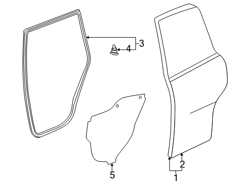 1998 Toyota RAV4 Weatherstrip, Rear Door, RH Diagram for 67871-42010