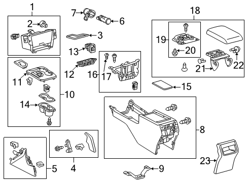 2013 Toyota Camry Box Assembly, Console, R Diagram for 58910-06091-C0