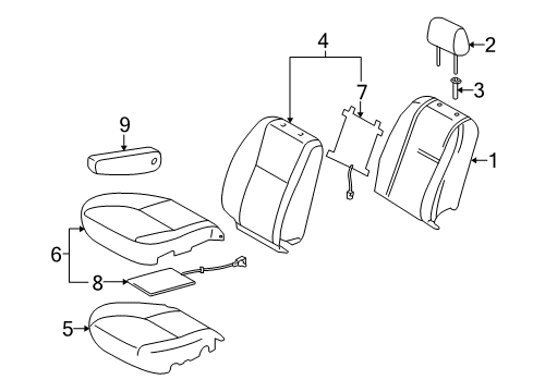 2006 Toyota Tundra Front Seat Components Diagram 8 - Thumbnail