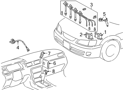 1999 Toyota Solara Ecm Ecu Engine Control Module Diagram for 89661-06720