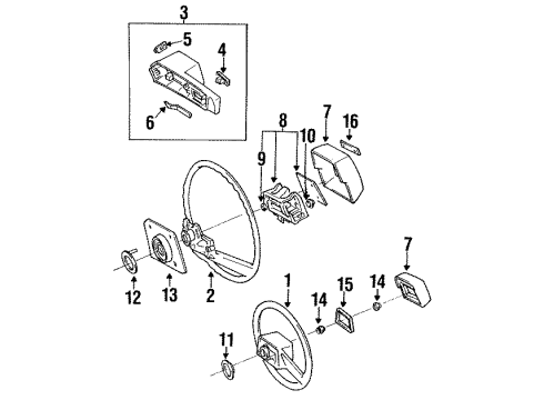 1985 Toyota Pickup Steering Column, Steering Wheel & Trim Diagram 10 - Thumbnail