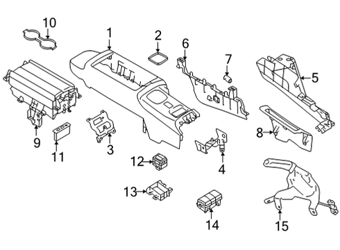 2023 Toyota GR86 SW ASSY CONSOLE S/H Diagram for SU003-08496