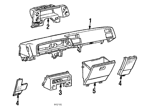 1985 Toyota Corolla Door Assembly, Glove Compartment Diagram for 55550-12240-04