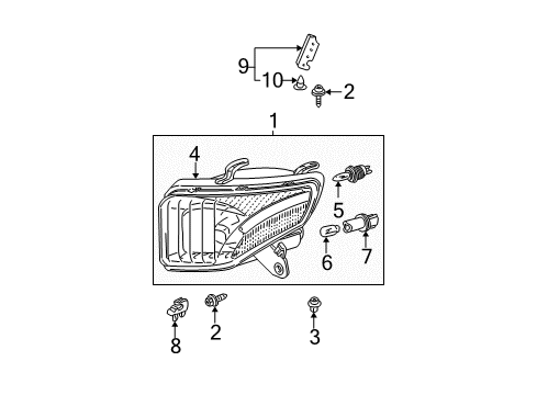 2001 Toyota RAV4 Headlamps, Electrical Diagram