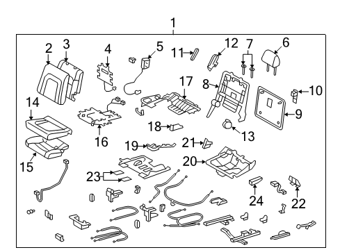 2016 Toyota Land Cruiser Handle, Reclining Adjuster Release Diagram for 72525-60120-C0