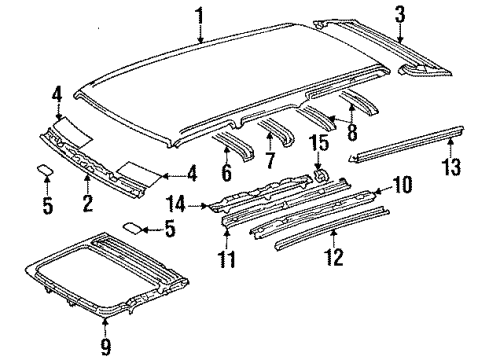 1992 Toyota 4Runner Roof Panel Diagram for 63111-89123