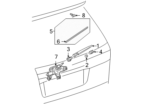 2008 Toyota Sienna Lift Gate - Wiper & Washer Components Diagram