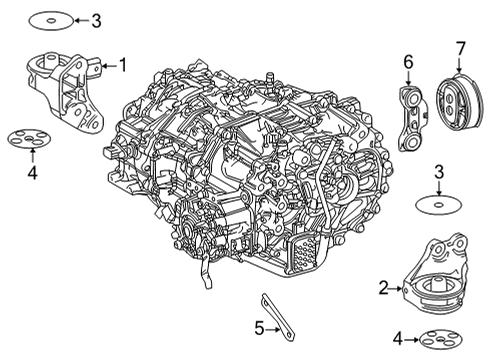 2022 Toyota Mirai Engine & Trans Mounting Diagram