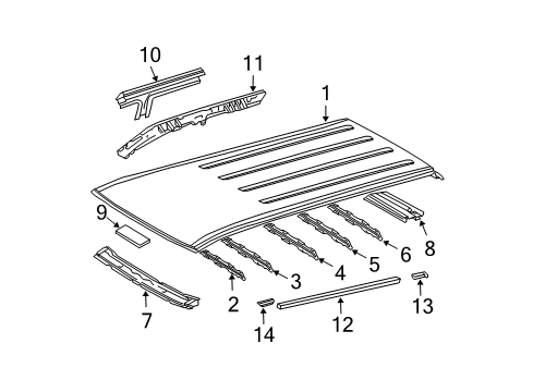 2005 Toyota 4Runner Roof & Components Diagram 2 - Thumbnail