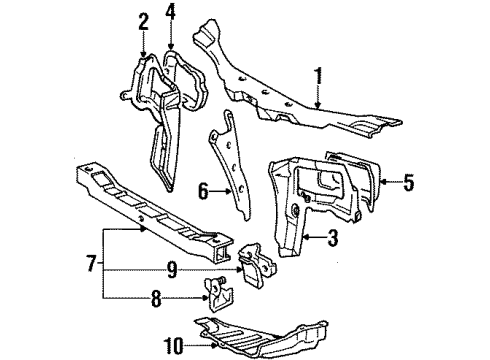 1992 Toyota Paseo Support Sub-Assy, Hood Lock Diagram for 53215-16080