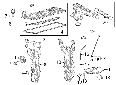 2023 Toyota Highlander Bracket, Air Cleaner Diagram for 17119-F0010