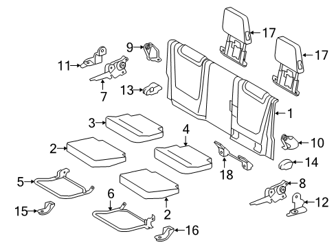 2020 Toyota Tacoma HEADREST ASSY, RR SE Diagram for 71940-04132-C1