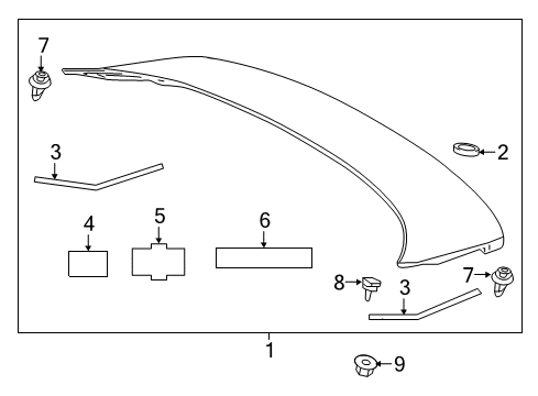 2022 Toyota Prius AWD-e Rear Spoiler Diagram