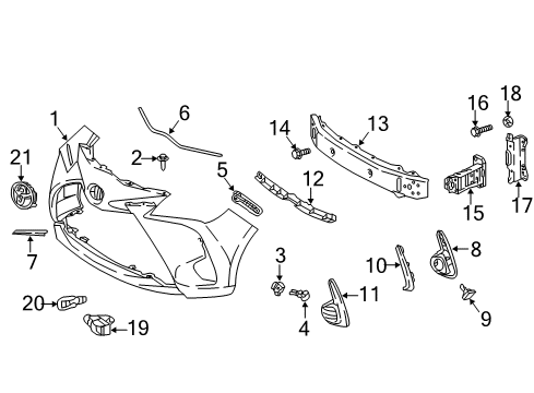 2018 Toyota Yaris Arm Sub-Assy, Front Bumper, LH Diagram for 52012-52020