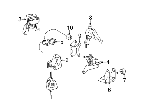 2010 Toyota Matrix Engine & Trans Mounting Diagram 3 - Thumbnail