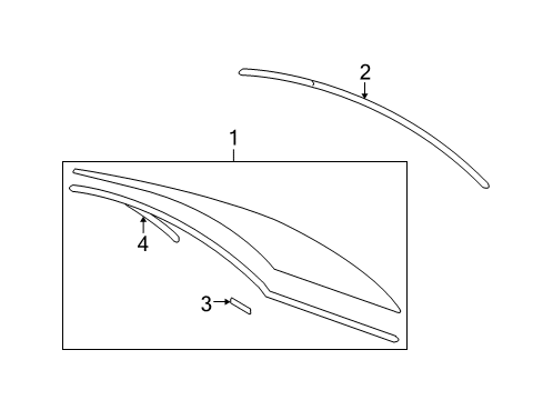 2009 Toyota Yaris Back Glass, Reveal Moldings Diagram