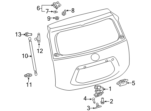 2013 Toyota Prius C Lift Gate Diagram