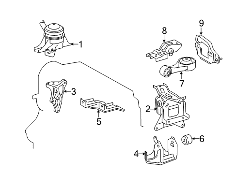 2015 Toyota Yaris Bracket, Engine MOVI Diagram for 12313-0N010