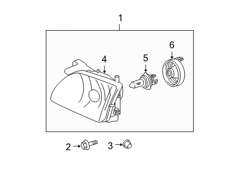 2003 Toyota Tacoma Bulbs Diagram 1 - Thumbnail