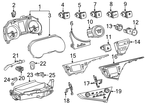 2020 Toyota Camry A/C & Heater Control Units Diagram