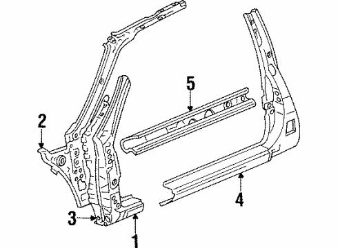 1994 Toyota Tercel Hinge Pillar, Rocker Diagram