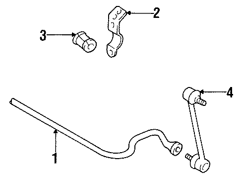 1996 Toyota Avalon Rear Suspension Components, Stabilizer Bar Diagram 3 - Thumbnail