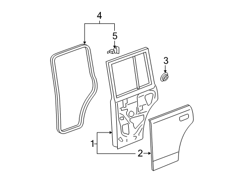 2005 Scion xB Rear Door, Body Diagram