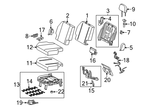 2013 Toyota Sienna HEADREST Assembly, Rear Seat Diagram for 71940-08111-E2