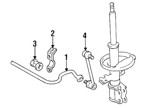 1994 Toyota Camry Rear Suspension Components, Lower Control Arm, Stabilizer Bar Diagram 3 - Thumbnail