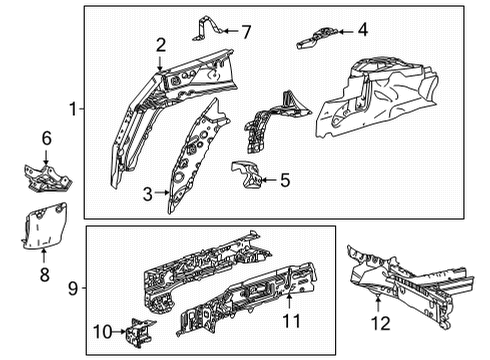 2023 Toyota Sienna Structural Components & Rails Diagram