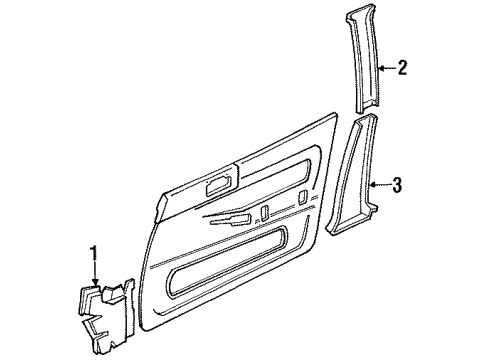 1989 Toyota Cressida Garnish, Center Pillar, Upper LH Diagram for 62420-22030-02