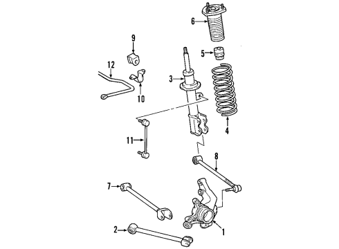 2005 Toyota MR2 Spyder Rear Suspension, Control Arm Diagram 2 - Thumbnail