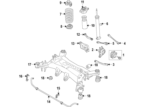 2020 Toyota GR Supra Rear Stabilizer Link Assembly Diagram for 48840-WAA01