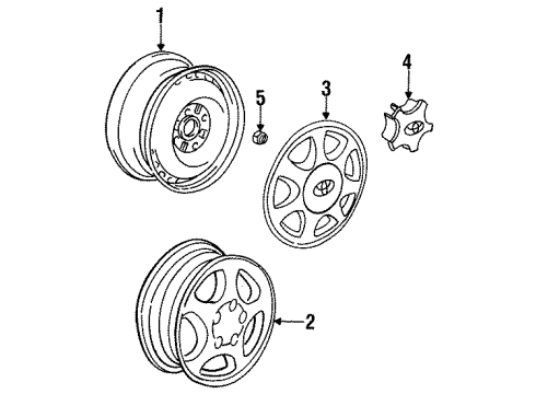 1993 Toyota MR2 Wheels, Covers & Trim Diagram